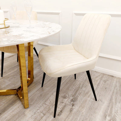 4 x Dido Dining Chairs in Cream Furnish 365 Limited