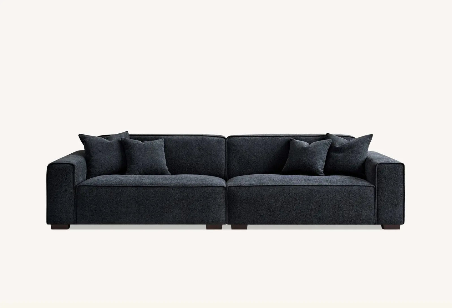 Aluxo Dakota 4 seater with Chaise in Midnight Boucle - Grab Some Furniture