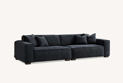 Aluxo Dakota 4 seater with Chaise in Midnight Boucle - Grab Some Furniture