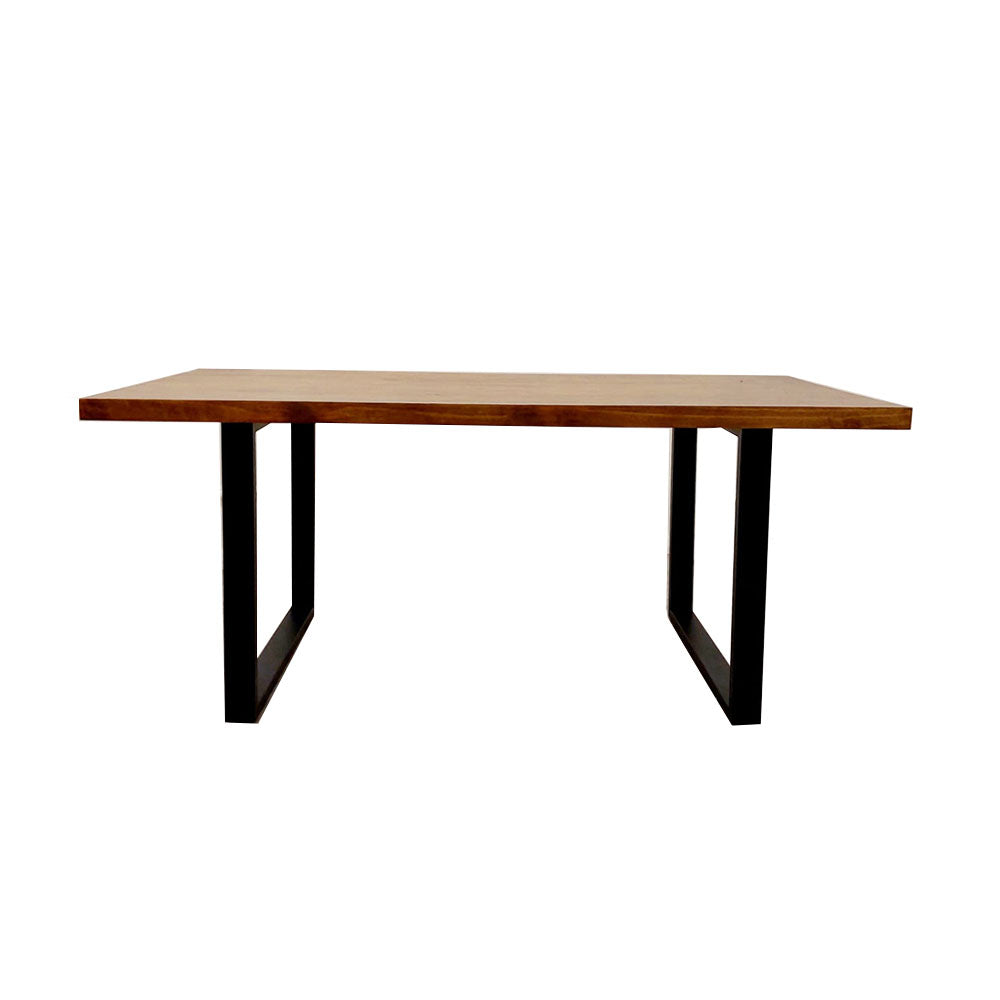 Freya 1.8 Dining Table Solid Dark Pine wood with Matt Black Metal Legs Furnish 365 Limited