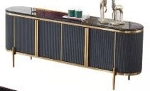 Dalia Ribbed Furniture Range - Midnight & Gold Furnish 365 Limited