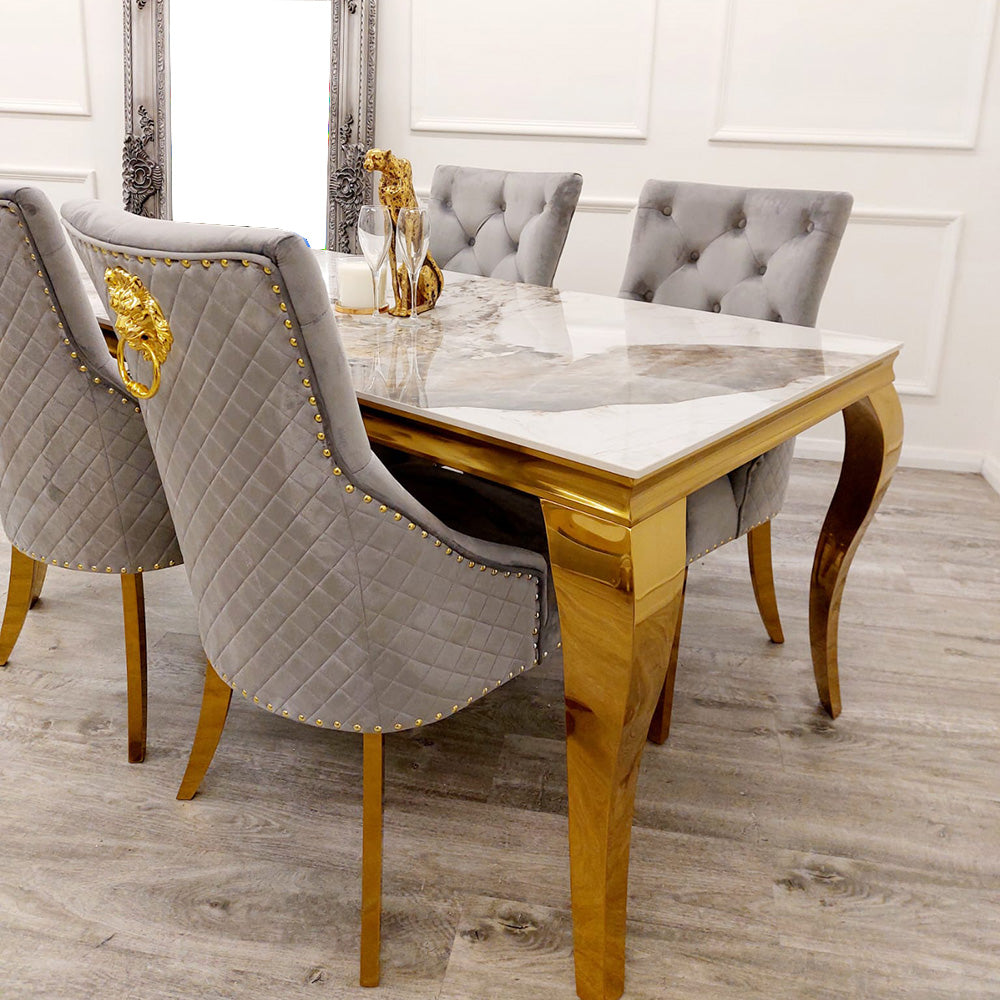 Louis Gold Dining Table Furnish 365 Limited