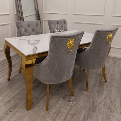 Louis Gold Dining Table Furnish 365 Limited