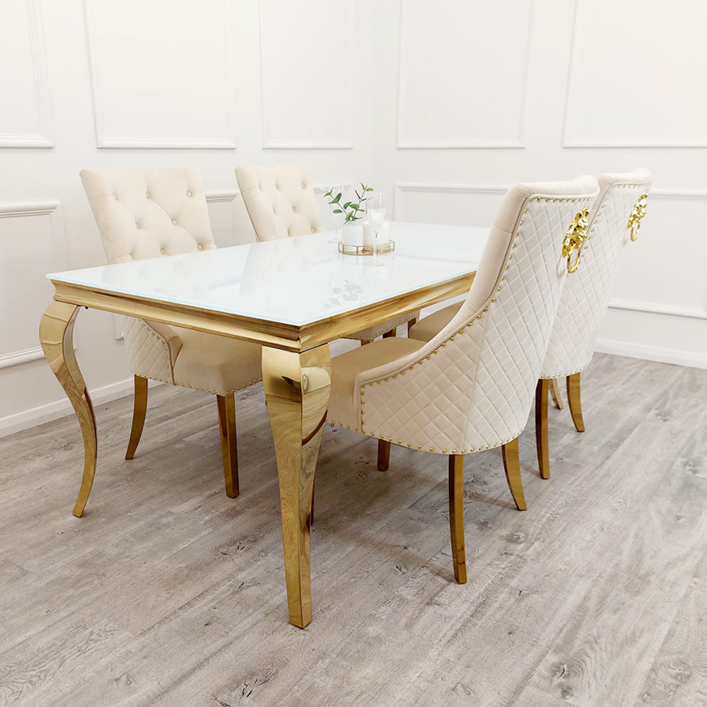 Louis Gold Dining Table Furnish 365 Limited