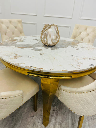 Louis Gold Dining Table Furnish 365 Limited