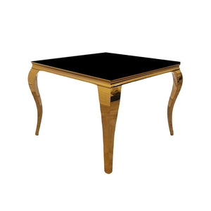 Louis Gold 1m Dining Table with Black Glass Furnish 365 Limited