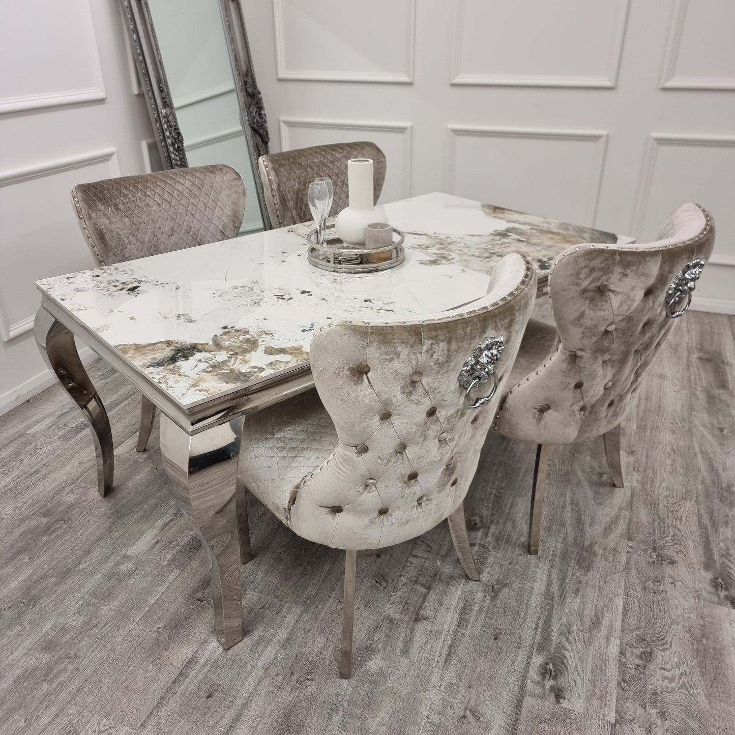 Louis Chrome Dining Table Furnish 365 Limited