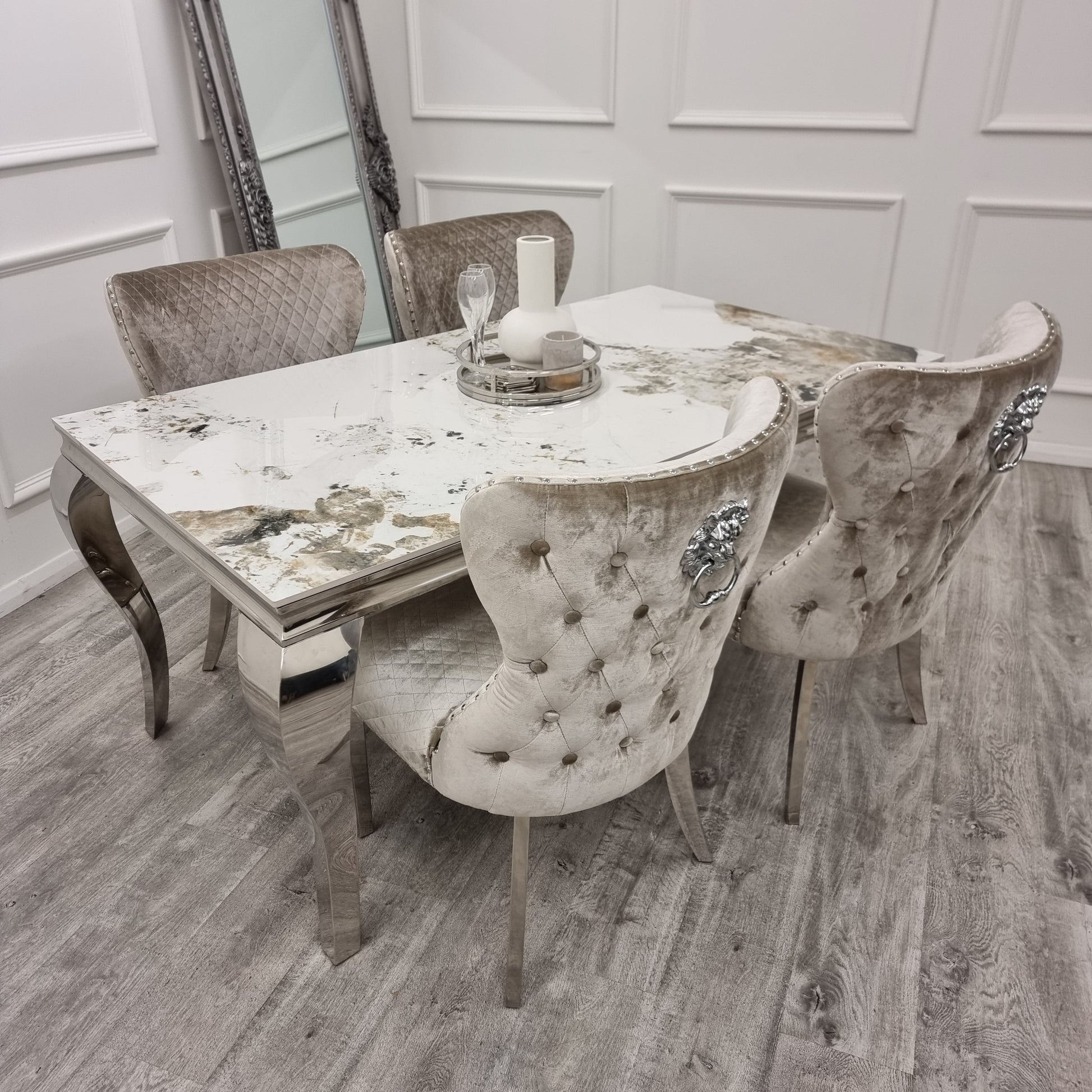 Louis Chrome Dining Table Furnish 365 Limited