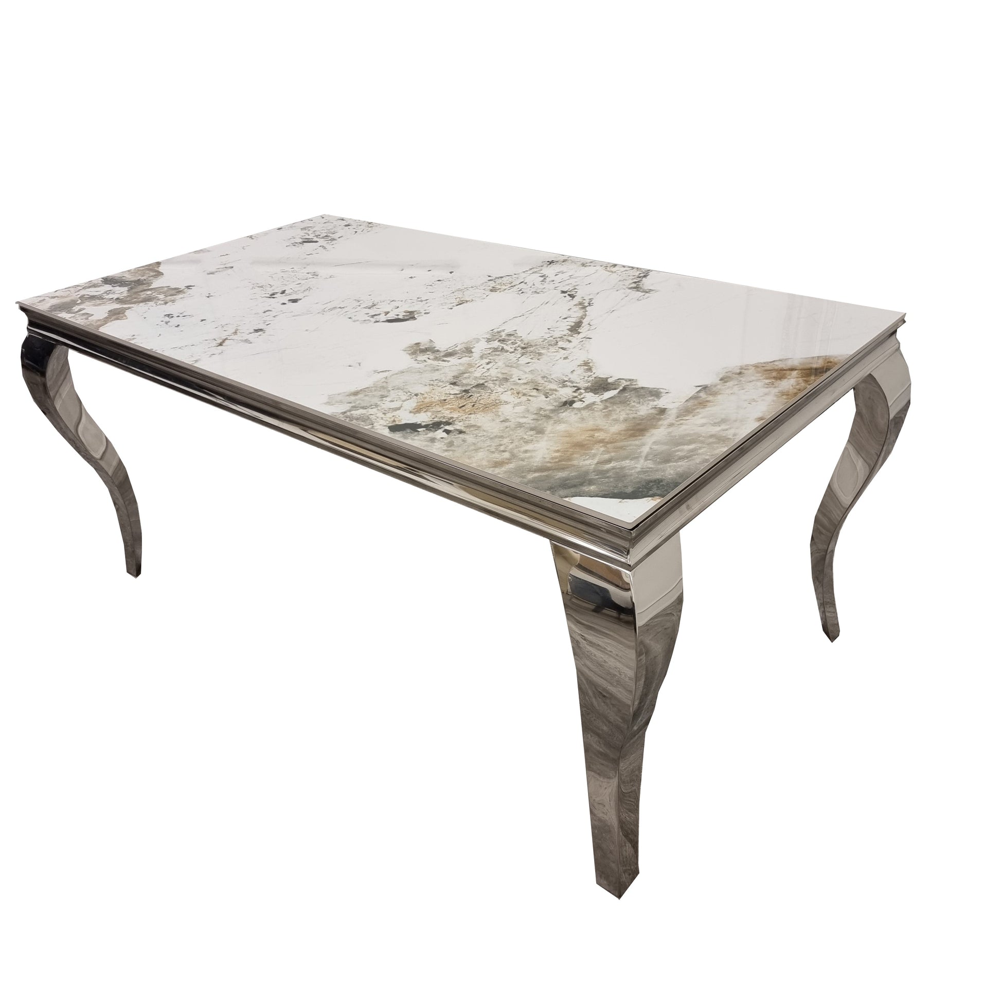 Louis Chrome Dining Table Furnish 365 Limited