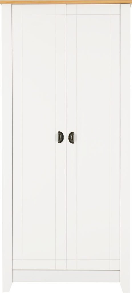 Ludlow 2 Door Wardrobe White/Oak Lacquer Furniture