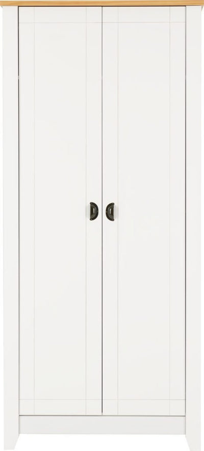Ludlow 2 Door Wardrobe White/Oak Lacquer Furniture
