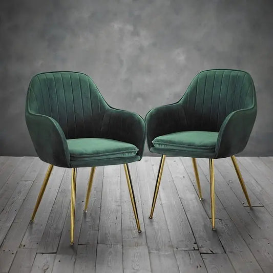 LARA DINING CHAIR ROYAL WITH GOLD LEGS (PAIR OF 2) My Store