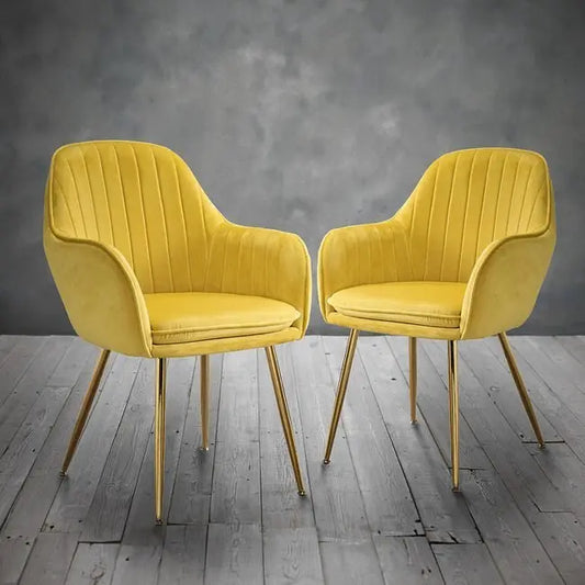 LARA DINING CHAIR ROYAL WITH GOLD LEGS (PAIR OF 2) My Store