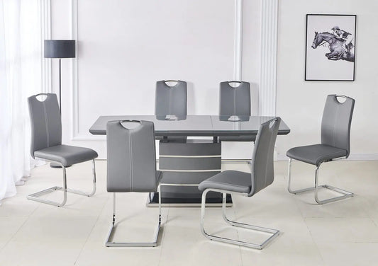 Milan Extending Dining Table + 6 Milan Chairs My Store
