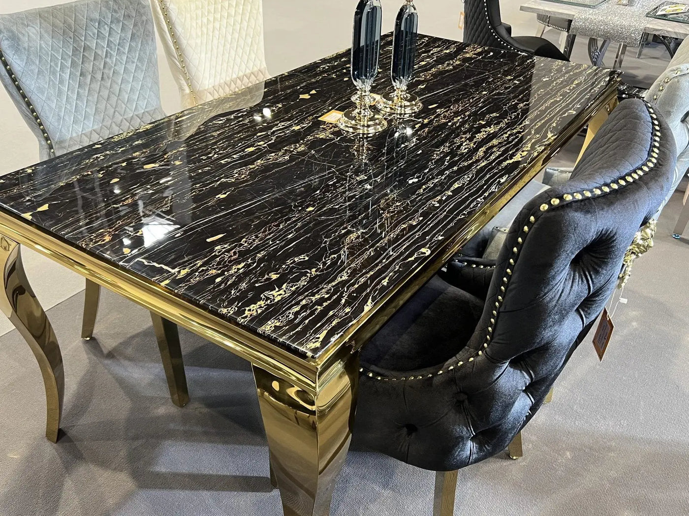 Sofia Black & Gold Frame Marble Table Grab Some Furniture