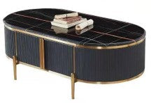 Dalia Ribbed Furniture Range - Midnight & Gold Furnish 365 Limited