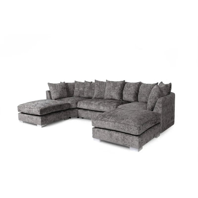 Repton U Shaped Fabric Sofa in Grey Grab Some Furniture