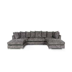 Repton U Shaped Fabric Sofa in Grey Grab Some Furniture