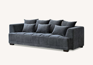 Aluxo Gramercy Sofa in Steel Velvet