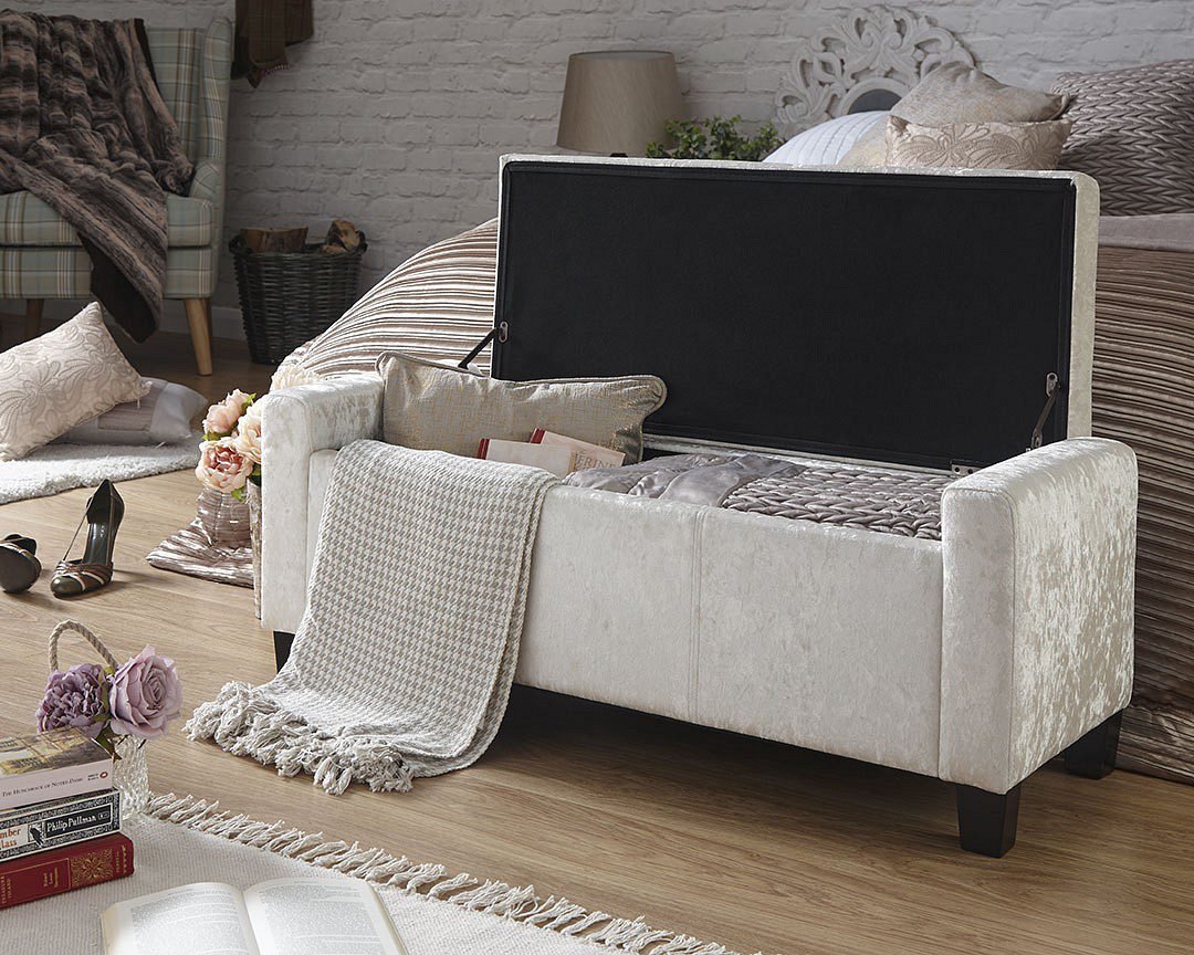 Verona Crushed Velvet Ottoman Storage Bench Grab Some Furniture