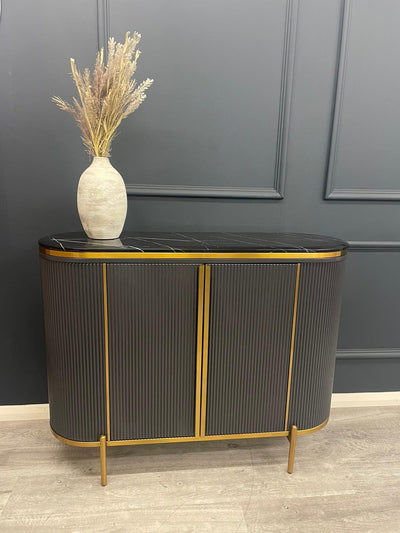 Dalia Ribbed Furniture Range - Midnight & Gold Furnish 365 Limited