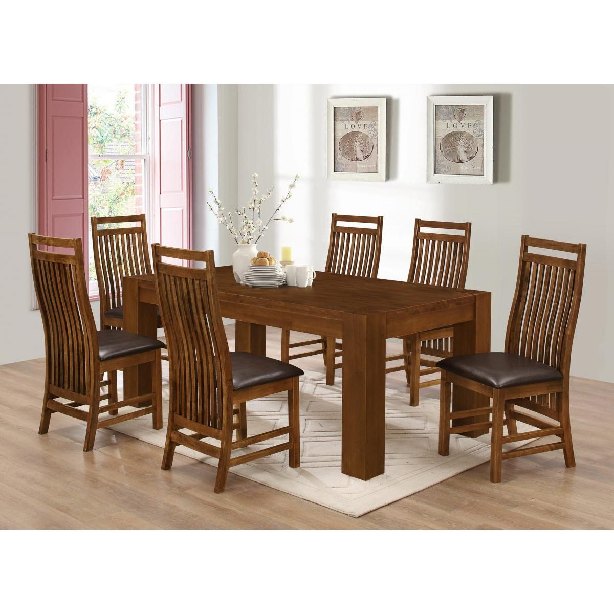 Yaxley Dining Set with 6 Chairs Rustic Oak Grab Some Furniture