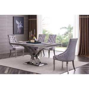 Zenith Marble Dining Table with Stainless Steel Base Grab Some Furniture