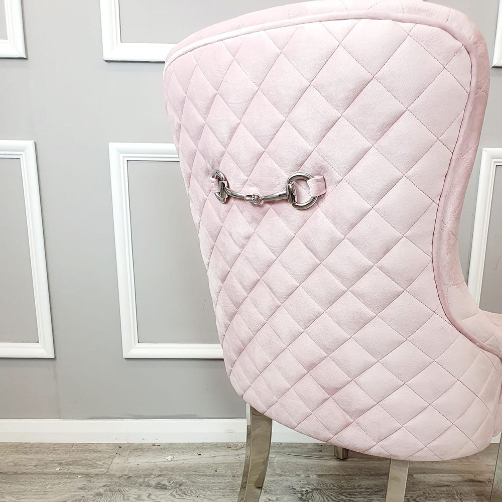 Kate Dining Chair ALL COLOURS with Chrome Clasp & Quilted Back Furnish 365 Limited