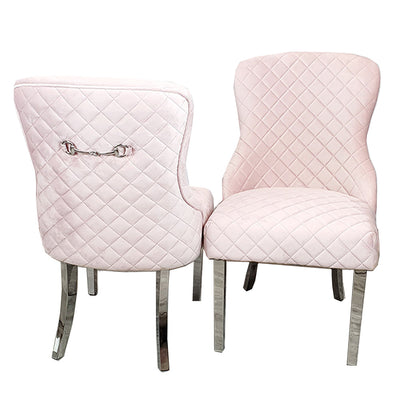 Kate Dining Chair ALL COLOURS with Chrome Clasp & Quilted Back Furnish 365 Limited