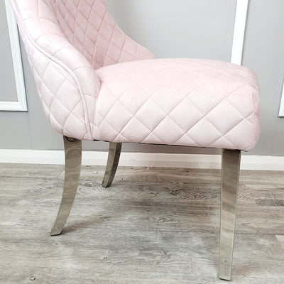 Kate Dining Chair ALL COLOURS with Chrome Clasp & Quilted Back Furnish 365 Limited