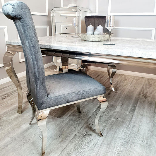 Nicole Dining Chair ALL COLOURS with Plain Back, Line & Cross Stitch Furnish 365 Limited