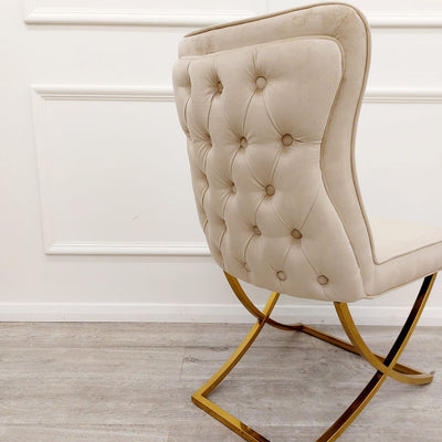 Sandhurst X Leg Dining Chair in Gold Furnish 365 Limited