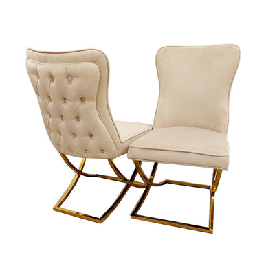 Sandhurst X Leg Dining Chair in Gold Furnish 365 Limited