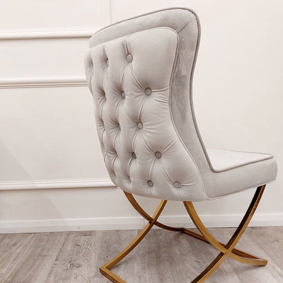 Sandhurst X Leg Dining Chair in Gold Furnish 365 Limited