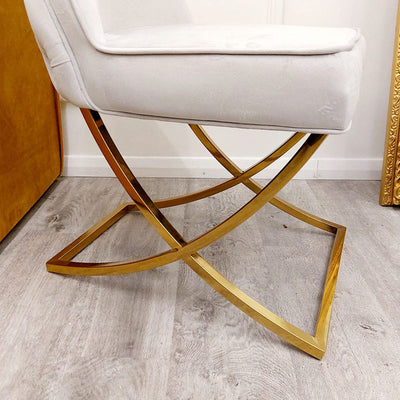 Sandhurst X Leg Dining Chair in Gold Furnish 365 Limited