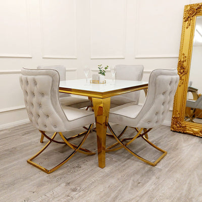 Sandhurst X Leg Dining Chair in Gold Furnish 365 Limited