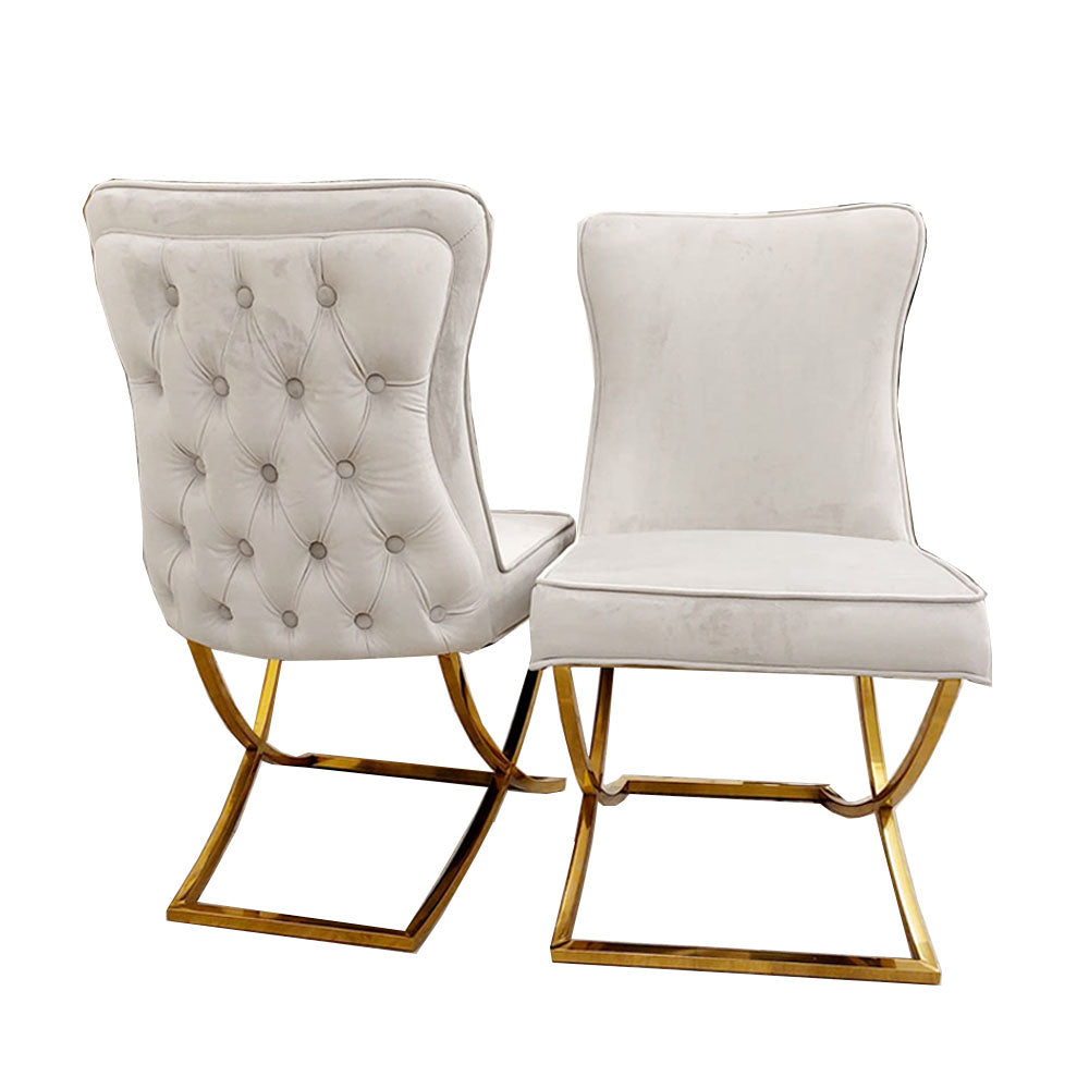 Sandhurst X Leg Dining Chair in Gold Furnish 365 Limited