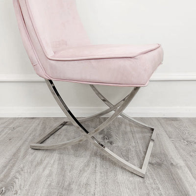 4 x Sandhurst XLeg Chrome Chairs in Pink Furnish 365 Limited